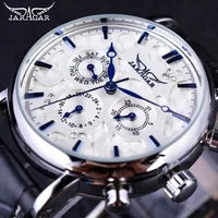 

Men Watches JARAGAR Brand Automatic Mechanical Watch Male Genuine Leather Business Wristwatch Date Week Display 24 Hours Clocks
