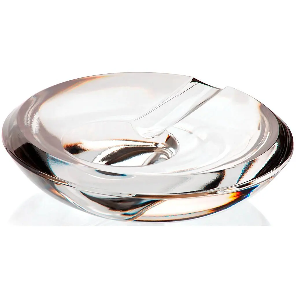 Crystal Ashtray, Cigarette Ashtray, Outdoor Ashtray, Garden Ashtray, Crystal Ashtray, Collection "CASABLANCA", 15 cm, transparent (GERMAN CRYSTAL powered by CRISTALICA)