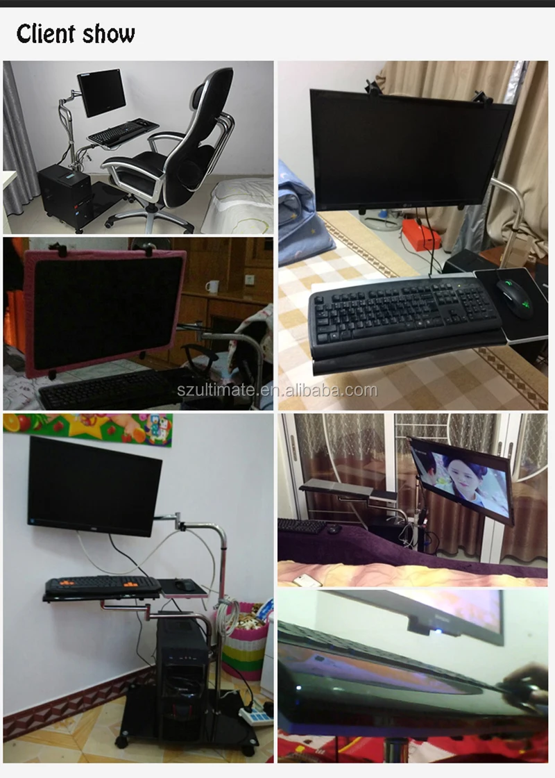 Bedside Moving Laptop Stand Adjustable Sofa Computer Monitor Holder