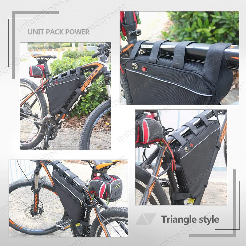 Triangle bag 48V 17Ah lithium ion ebike battery pack for 750W BBS02 Bafang mid drive conversion motor kits