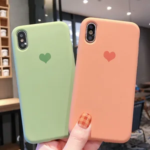 Solid Love Heart Silicone Back Cover iPhone