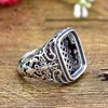 925 Sterling Silver Adjustable Blanks Rectangle Cabochon Ring Base Tray Setting for Jewelry Making