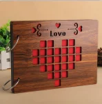 Personalized Wholesale Guest Book Wooden Cover Baby Wedding Love Anniversary Memory Wooden Photo Album
