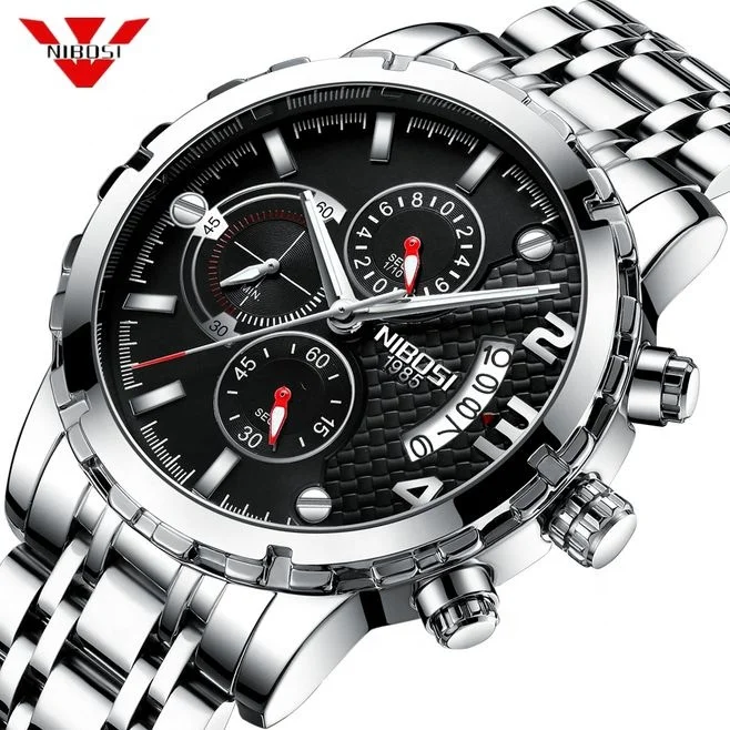 

NIBOSI 2356 Reloj Hombre Mens Watches Top Brand Luxury Chronograph Sport Watch Men Waterproof Military Clock Relogio Masculino
