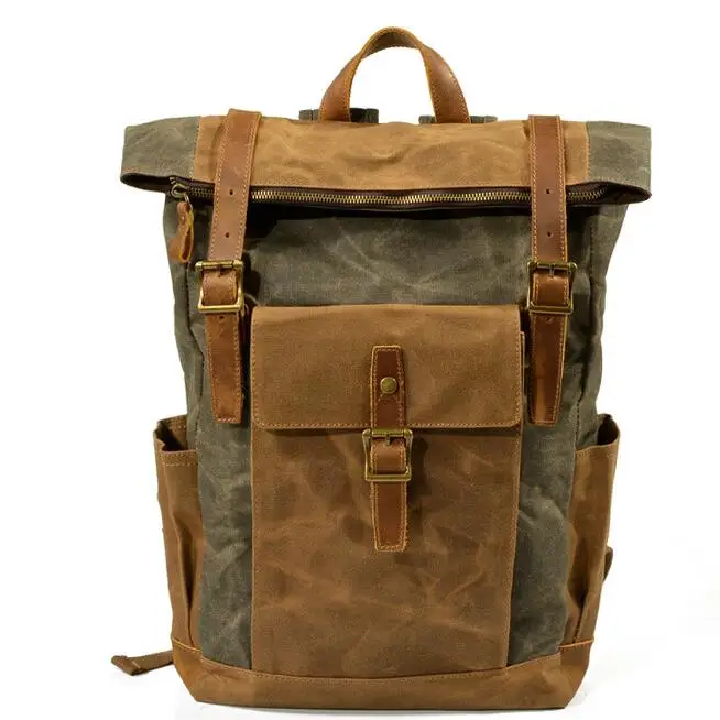 

TF9120 outdoor waterproof waxed canvas laptop backpack bags