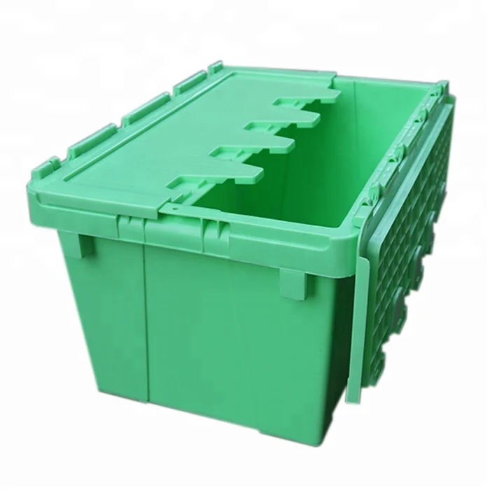 Qs 60l Plastic Moving Crate Nested Stack Box Turnover Tote Bin Plastic