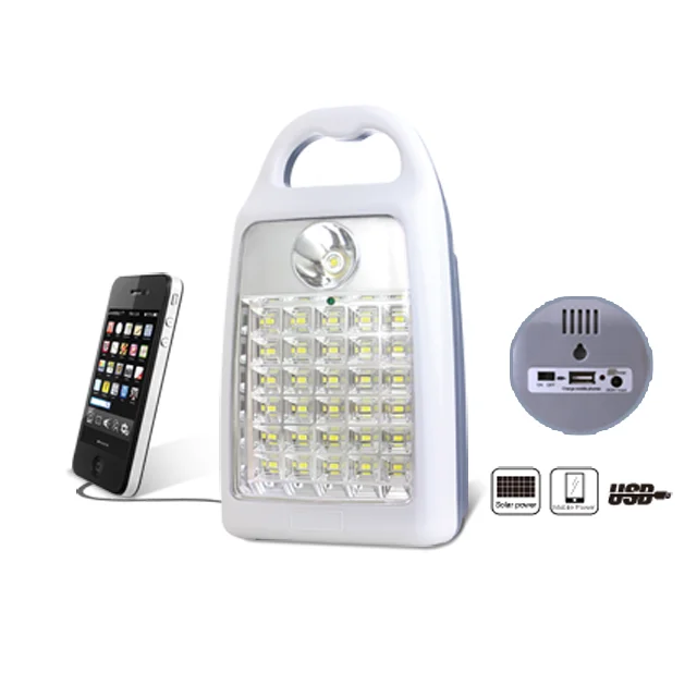 Rechargeable Portable With USB and Solar charger Function Led Emergency Light