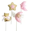 Free Shipping Kids Party Cake Topper Decoration Glitter Paper Lovely Cat Wings Stars Moon Cupcake Topper