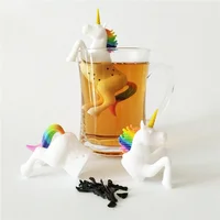 

promotional custom White Unicorn Horse Shaped animal Silicone Tea Infuser
