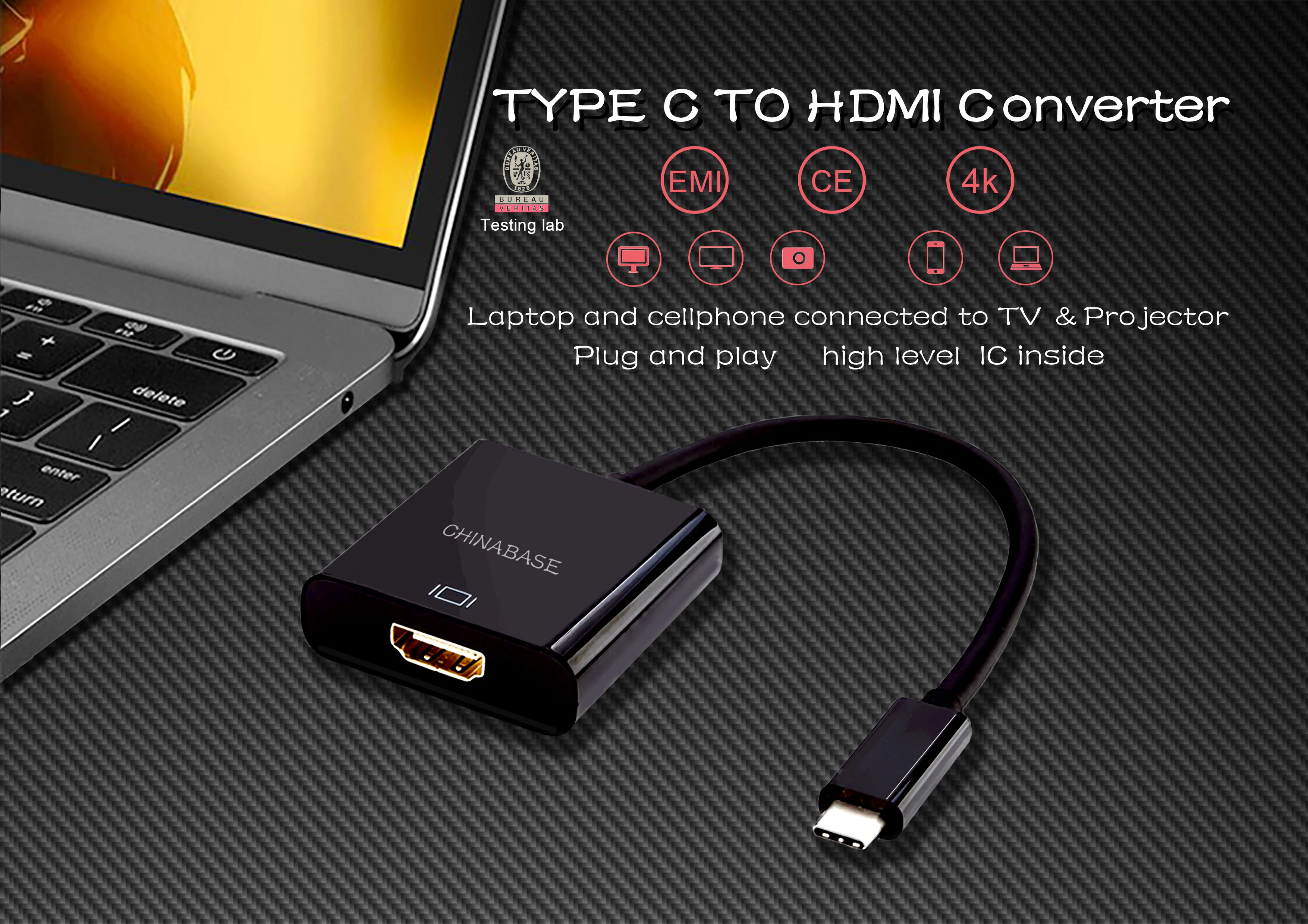 Cable Adaptador Usb 3,1 Tipo C A Hdmi Buy Adaptador Tipo C A Hdmi