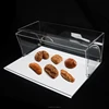 Factory Price Customized White Tray Push-Pull Door Clear Acrylic Bakery Box Cake Display Stand Cakes Showcase Display