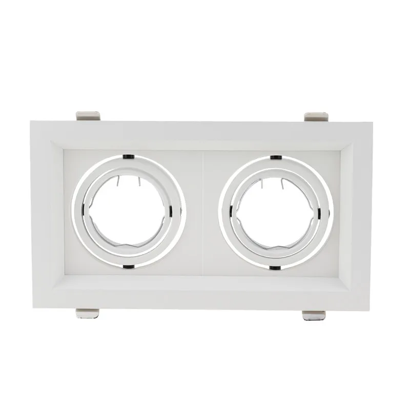 Manufacture Directly Supply Aluminum Iron Square Double Heads GU10 MR16 LED Spotlight Light Fitting