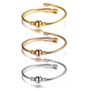 Fashion Triple Three Stackable Cable Wire Twisted Cuff Bangle Bracelets Set for Women