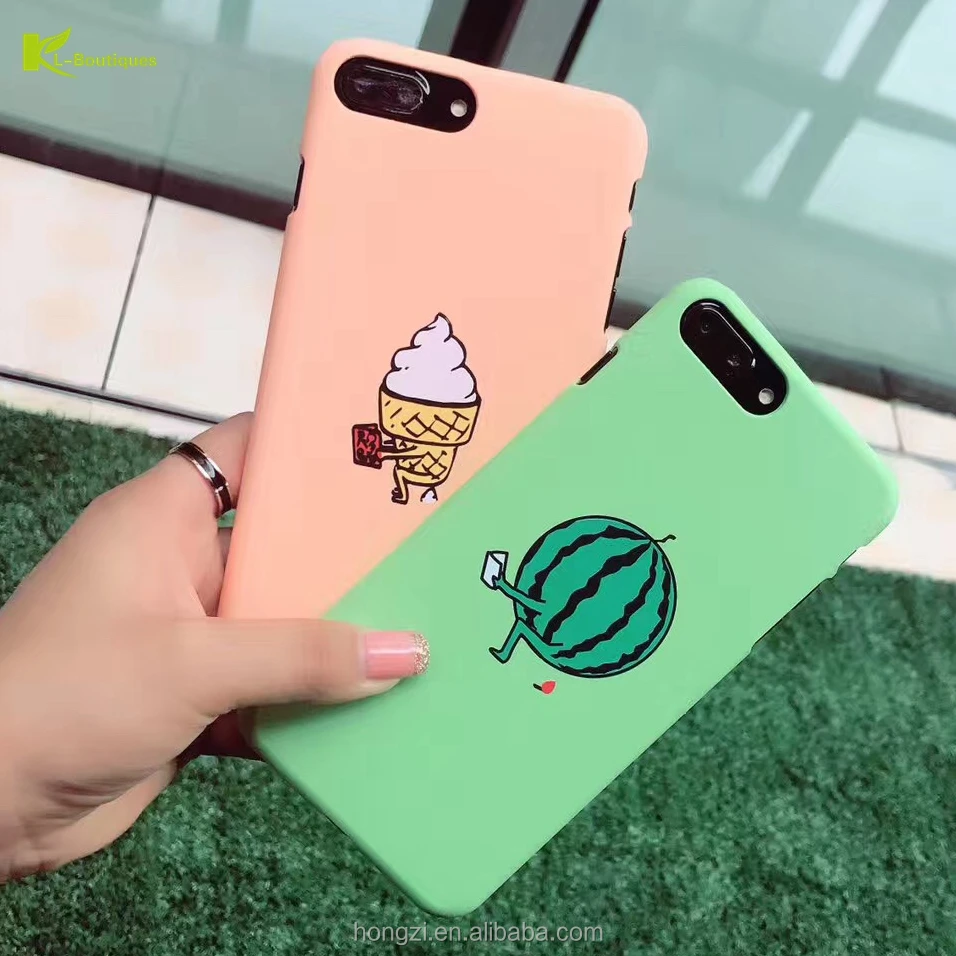 

Funny Ice Cream Case for iphone 6 7 Cases Cartoon Watermelon PC Cover for Coque iphone 6 6S 7 Plus Fundas Men Women