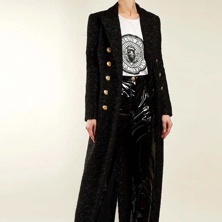 

2019 New Black Long Sleeve Ankle Women Fashion Woolen Winter Coat Jacket, Shown