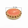 Oval Decorated Pearl Metal Shank Garment Button
