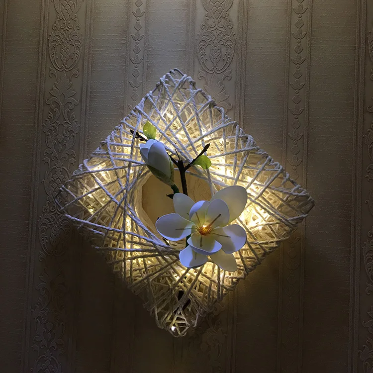 New Design Led Wall Lamp Art Artificial Flower Night Light For Living