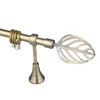 2015 design tension curtain rod curtain Leaf finials