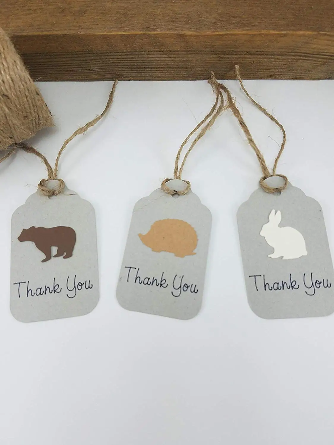 woodland thank you tags