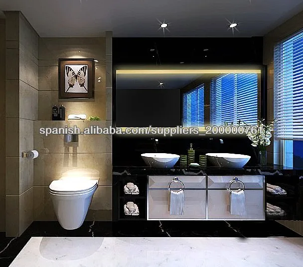 moderno diseño de baño iluminación de la pared del espejo-Espejos de