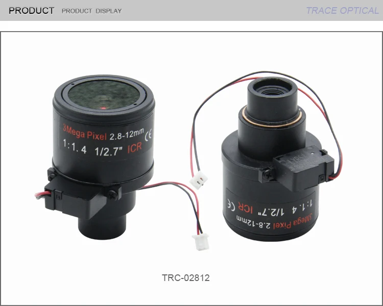 M12 Fixed iris 12mm F1.8 optical zoom cctv lens