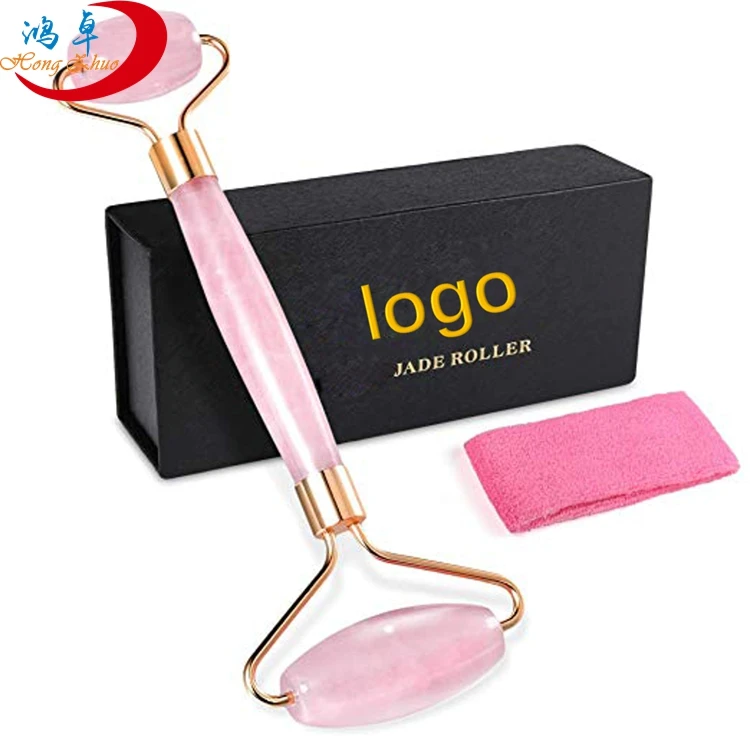 

Amazon hot skin care massage roller royal jade double facial slimming massager rose quartz stone crystal face beauty