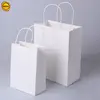Sinicline cheap price christmas hot sale shopping paper bags small/medium size white kraft paper bag