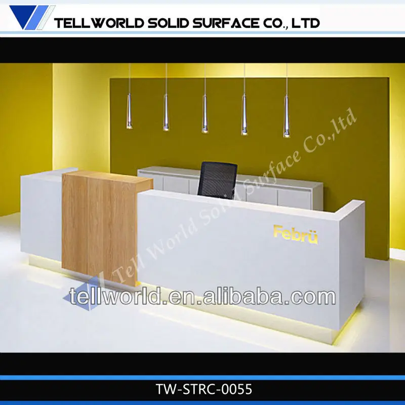 beauty modern design glacier white cashier desk,customized design