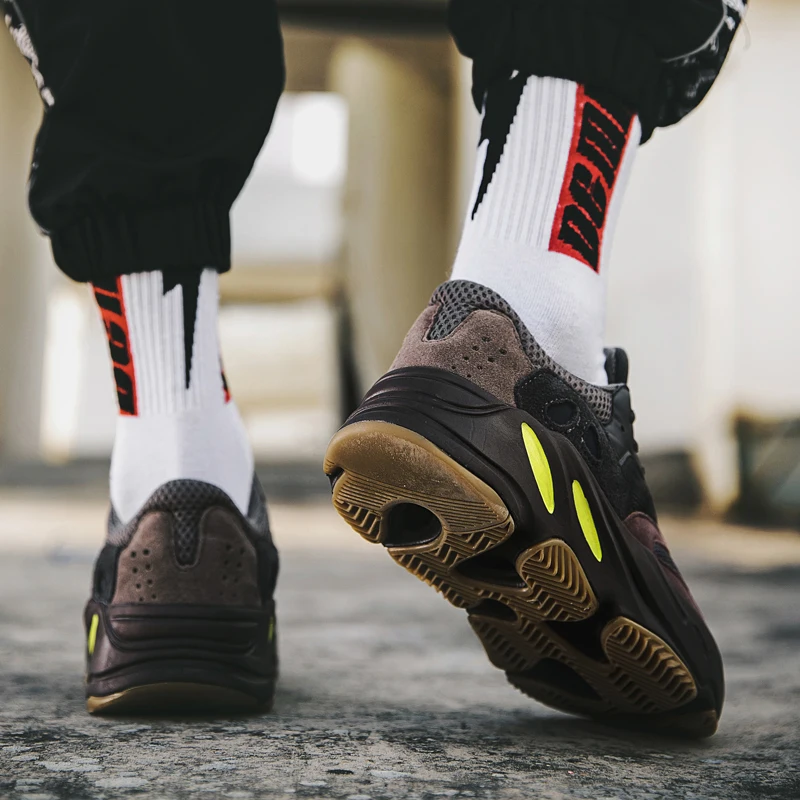 No Logo high quality men Fashion Low sneakers kanye west Yeezys 700V2 Runner wave Mauve casual shoes walking shoes size 36-46
