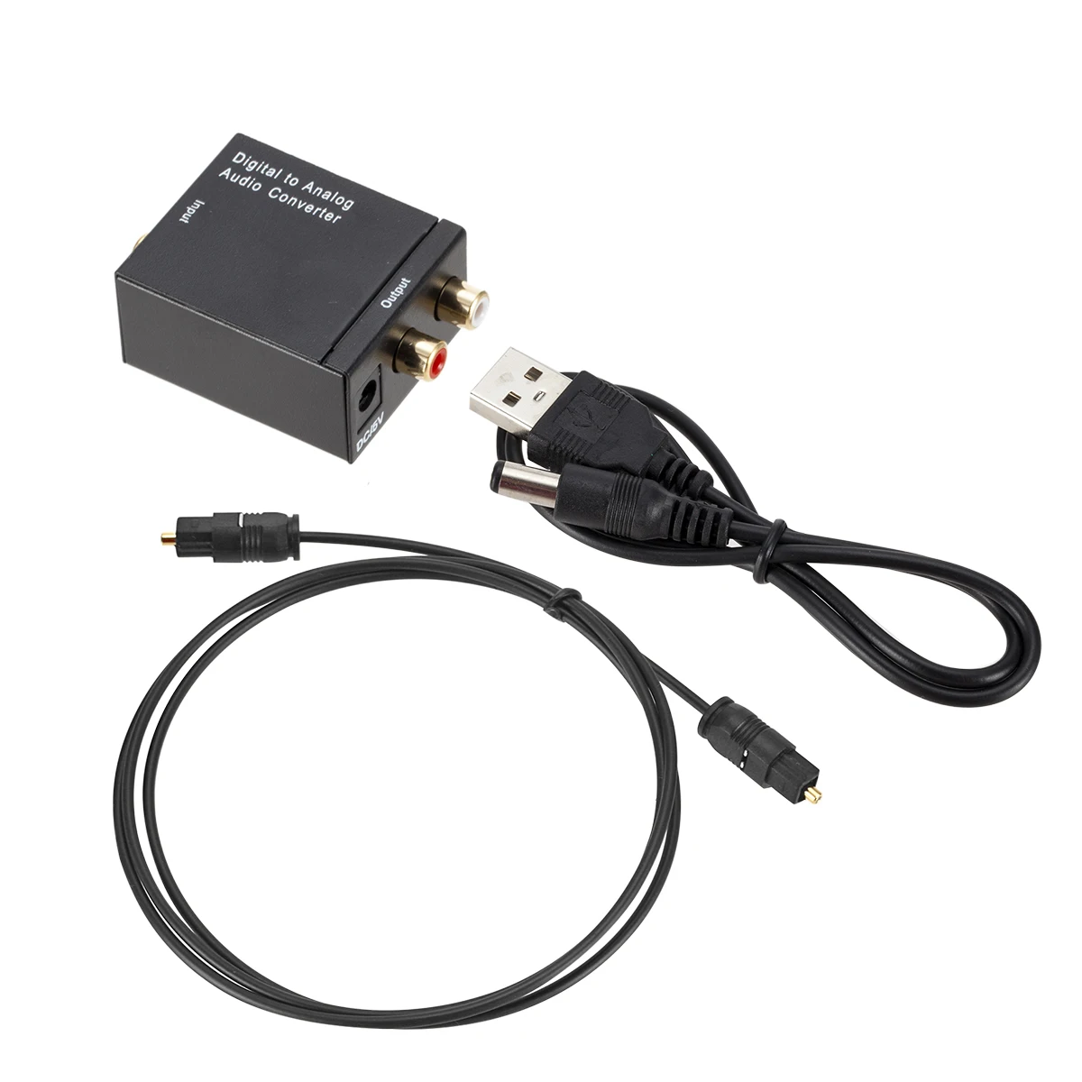 Digital Optical Coax Coaxial Toslink to Analog RCA L/R Audio Converter