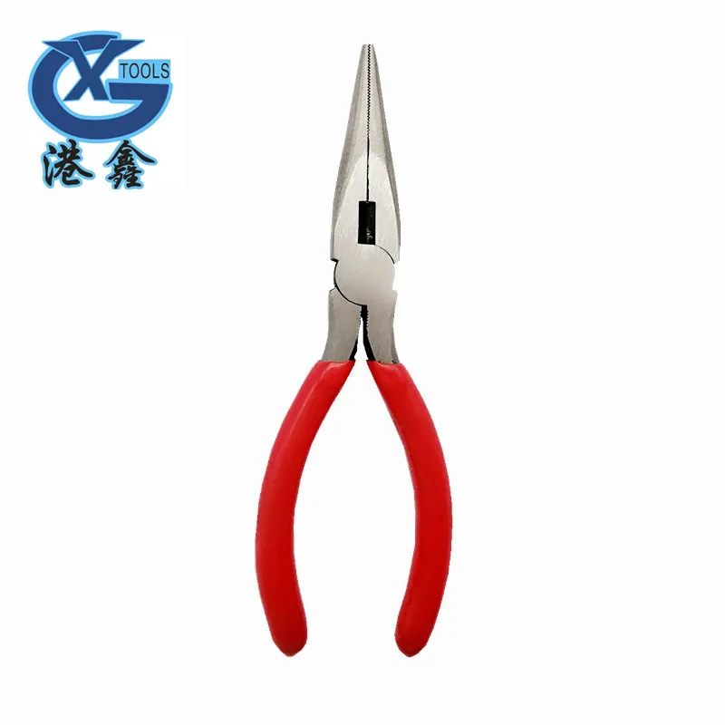 American Type Full Polished Logo Printed Red Handle Long Nose Pliers