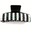 New design black plain hair claws plastic rhinestone large hair claws