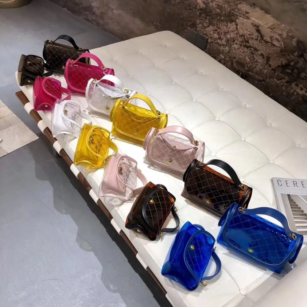 

Latest new design 2 in 1 Set Clear Shoulder Bags PVC Transparent Luxury Handbags For Women