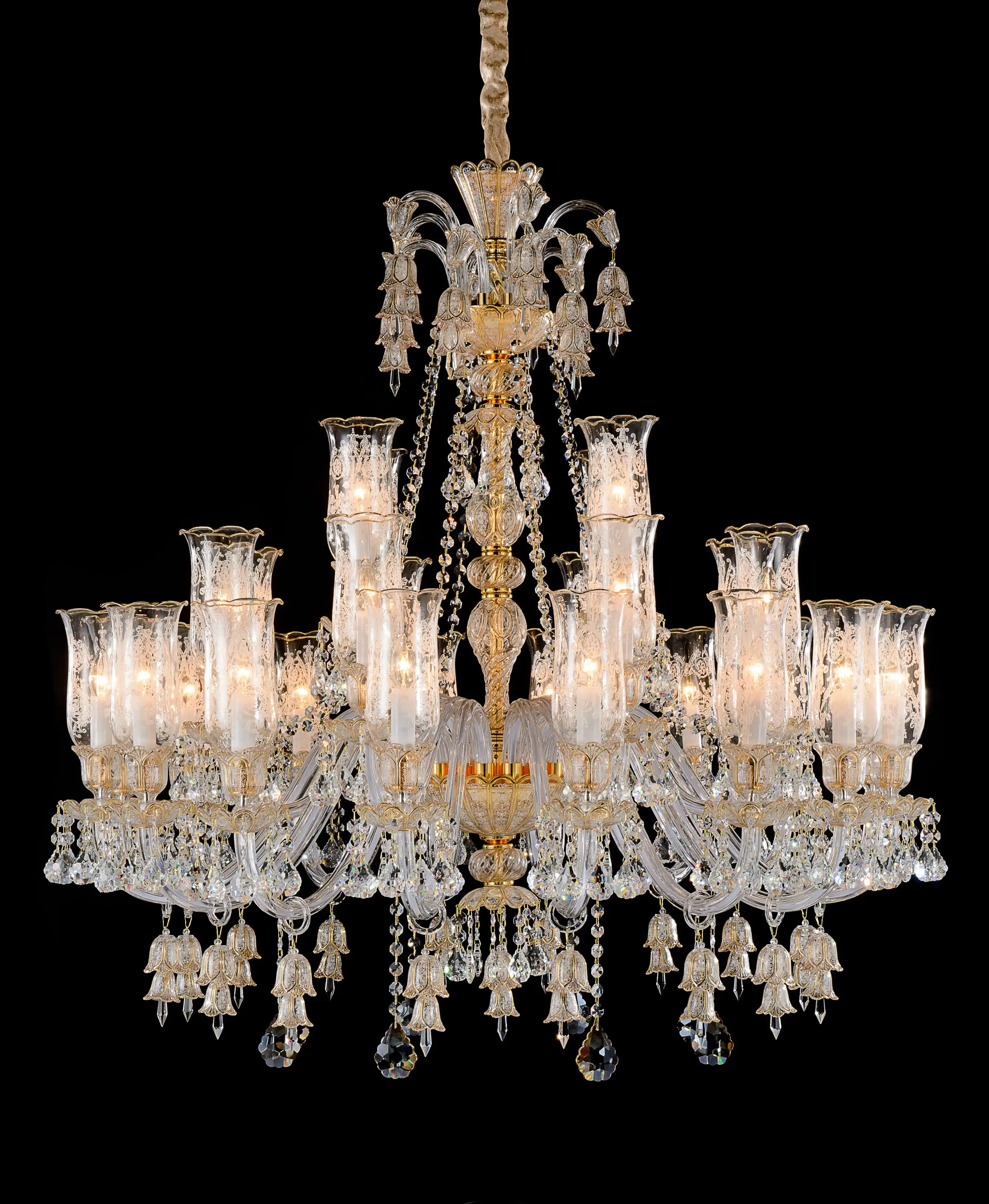 Wedding Gold Chandelier Crysal,Big Chandelier,Foyer Lobby Large