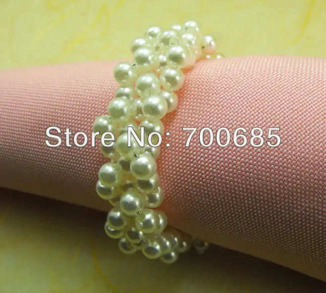 

pearl napkin ring wholesale for weddings flower napkin holder,, Gold/silver/red/blue/etc