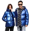 Custom logo ultra light couple down jacket mens winter waterproof anti-wind filled 90% goose duck down jacket for women