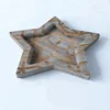 five-pointed star shape dark brown color laser arts wood tray crafts multi -shape optional