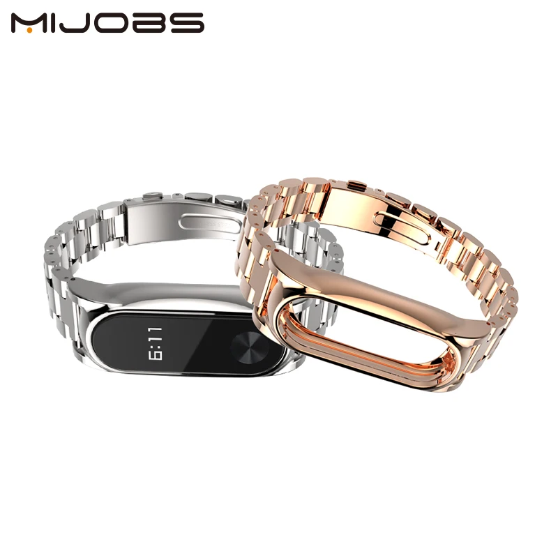 

Mijobs miband 2 strap for miband metal watch strap wholesale stainless steel smart watch band