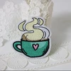 High quality Iron On Hot Coffee patch for clothing Kids/Jackets Patch custom patch logo cartoon embroidery design