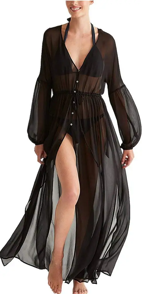 sheer maxi shirt