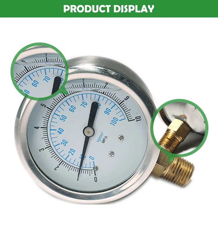 Glycerine Manometer Mbar For Natural Gas Oil Filled Pressure Gauge