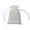 10x14cm Dropshipping Jute Wine Bottle Bags With Organza Window Covers Christmas Gift Bag Drawstring Pouch Bean Storage