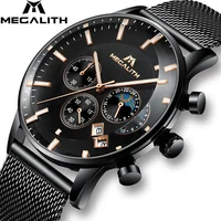 

MEGALITH 2019 Fashion Sport Mens Watches Top Brand Luxury Waterproof Chronograph Men Quartz Wristwatches Clock Relogio Masculino