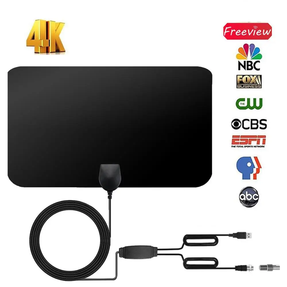 HDTV TV ANTENNA BEST 300 MILES INDOOR TV DIGITAL HQ 4K 1080P FreeTV FOX VHF//UHF