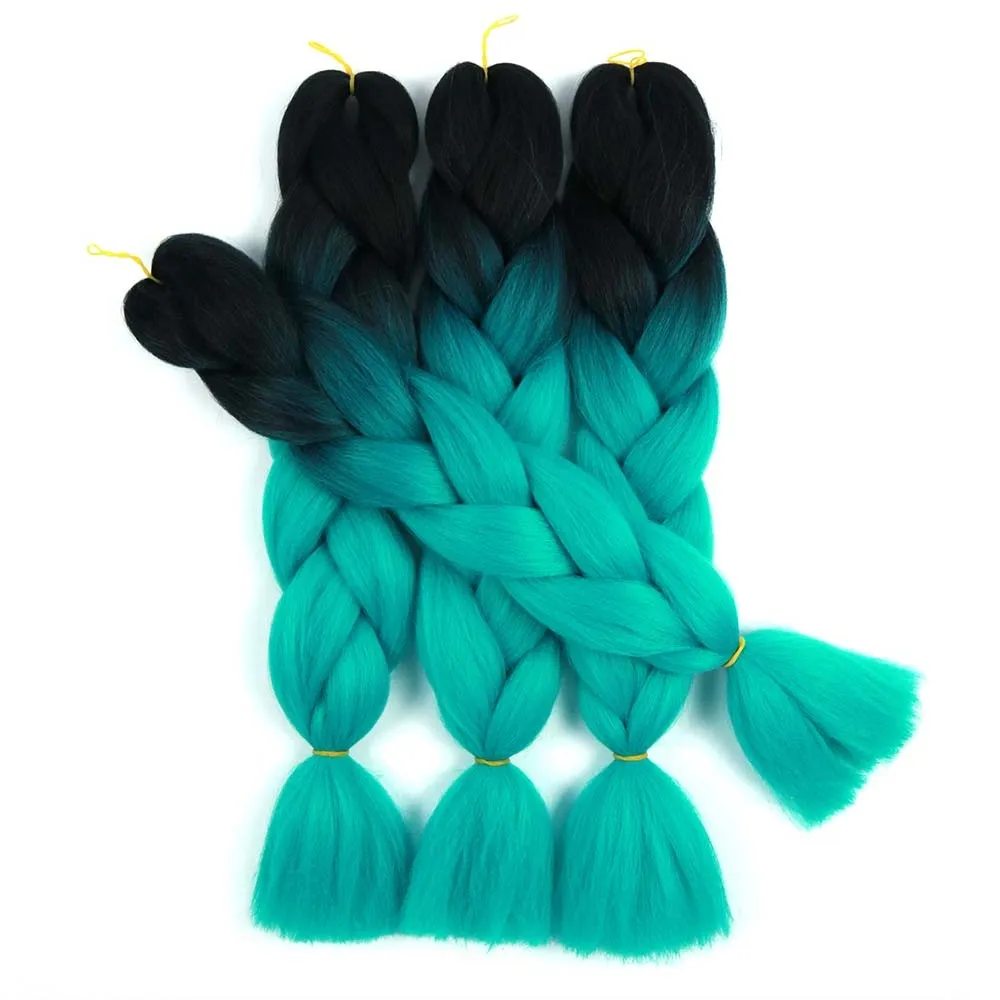 2018 Christmas sale synthetic hair extension high quality raw material ombre jumbo braid synthetic hair for braiding