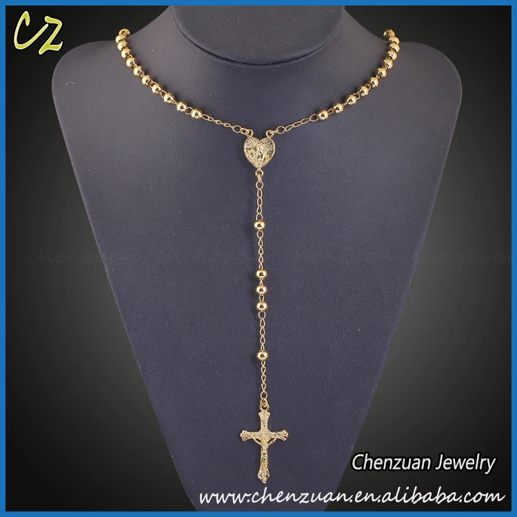 rosary gold necklace 18k