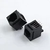 52-6P6C vertical 180 degree earing tele phone round pin 6 pin pcb rj45 connector without LED