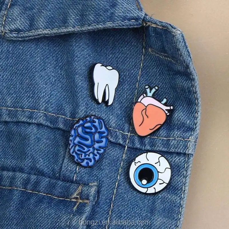 

Women Eye Heart Brain Human Organs Brooch Collar Pin Jewelry Accessories Christmas Gift broches para as mulheres pins