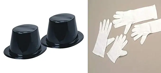 plastic black top hats bulk