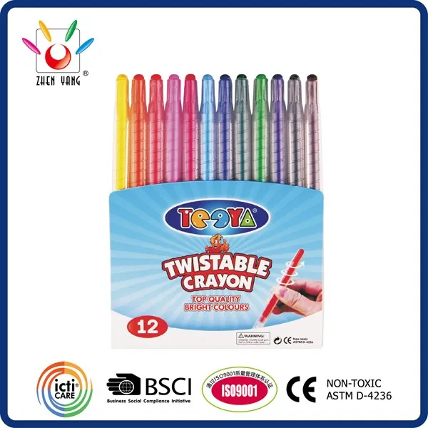 12 Color Twistable Crayon In PVC Pack
